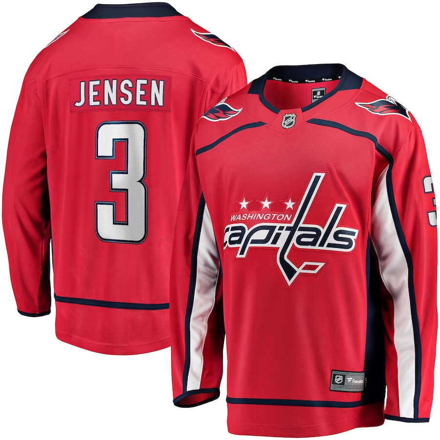 Men's Washington Capitals Nick Jensen #3 Red Breakaway Jersey